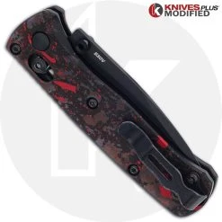 Benchmade Knives MODIFIED Benchmade Mini Bugout 533BK Knife + AWT Custom Anodized Scales -knifecenter shop AWT MINIBUGOUT REDANDBLACK CLOSED BACK