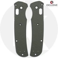 Benchmade Knives MODIFIED Benchmade Bugout 535 + KP Exclusive Panzer Green Cerakote AWT Aluminum Scales + KP Black Thumbstud & Standoffs -knifecenter shop AWT PANZER ARCHON FRONT