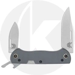 Benchmade Knives Benchmade Weekender 317 - S30V Clip Point And Spear Point - Cap Lifter - Cool Gray G10 - Slip Joint Folder - USA Made