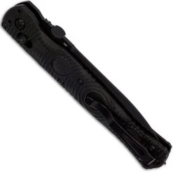 Benchmade Knives Benchmade SOCP Tactical Folder 391SBK - Black Part Serrated D2 Spear Point - Black CF Elite - AXIS Lock Folder - USA Made -knifecenter shop BM 391SBK FRONT CLOSED