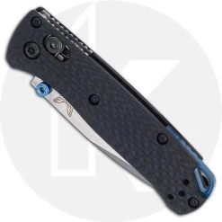 Benchmade Knives Benchmade Mini Bugout 533-3 Knife - Satin S90V Drop Point - Carbon Fiber - AXIS Lock Folder - USA Made -knifecenter shop BM 533 3 CLOSED FRONT