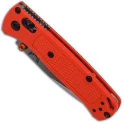 Benchmade Knives Benchmade Mini Bugout 533 Knife - Satin S30V Drop Point - Orange Grivory - AXIS Lock Folder - USA Made -knifecenter shop BM 533 CLOSED FRONT