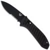 Benchmade Knives Benchmade Presidio II Ultra Knife 570SBK-1 - Black Part Serrated S30V Drop Point - Black CF Elite - AXIS Lock Folder - USA Made -knifecenter shop BM 570SBK1 FRONT OPEN