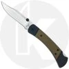 Buck Knives Buck 110 Hunter Sport 0110GRS5 - S30V Clip Blade - Black Aluminum And Green Micarta Handle - Made In USA -knifecenter shop BU 0110GRS5 B OPEN FRONT