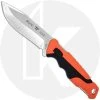 Buck Knives Buck Small Pursuit Pro Fixed Blade 0658ORS - S35VN Drop Point - Black GFN And Orange Versaflex Handle - Made In USA -knifecenter shop BU 0658ORS B OPEN FRONT