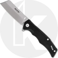 Buck Knives Buck Trunk Knife 0252BKS - Value Priced EDC - Satin Cleaver Style Blade - Black G10 - Liner Lock - Flipper Folder