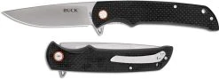 Buck Knives Buck Haxby Knife 0259CFS - Value Priced EDC - Satin Drop Point - Black Carbon Fiber - Liner Lock - Flipper Folder -knifecenter shop BU 259CFS