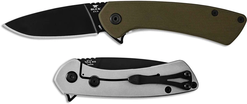 Buck Knives Buck 040 Onset Knife 0040GRS - Black Cerakote S45VN Drop Point - OD G10 - Frame Lock - Flipper Folder - USA Made 4 Buck Knives Buck 040 Onset Knife 0040GRS - Black Cerakote S45VN Drop Point - OD G10 - Frame Lock - Flipper Folder - USA Made - Image 2