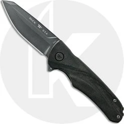 Buck Knives Buck 843 Sprint Ops 0843BKS - Black S30V Reverse Tanto - Black Canvas Micarta - Liner Lock - Flipper Folder - USA Made