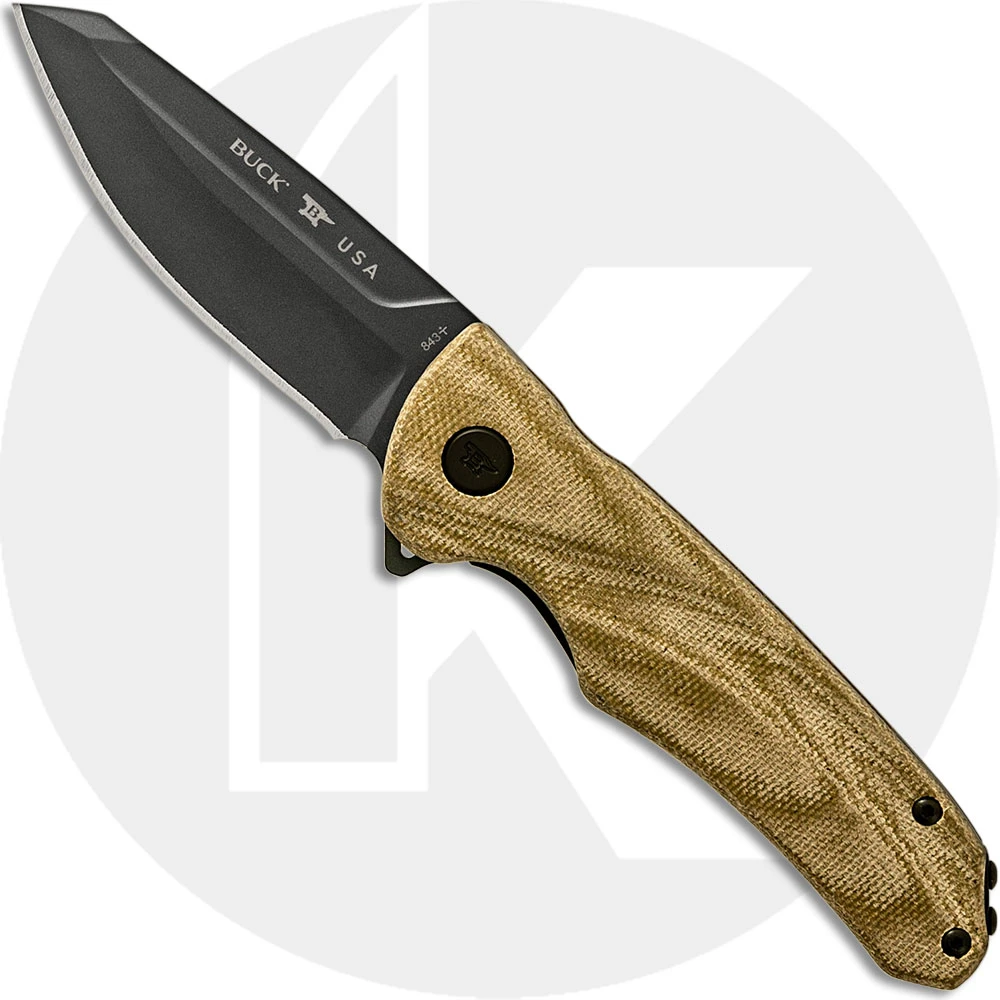 Buck Knives Buck 843 Sprint Ops 0843GRS - Black S30V Reverse Tanto - Green Canvas Micarta - Liner Lock - Flipper Folder - USA Made 3 Buck Knives Buck 843 Sprint Ops 0843GRS - Black S30V Reverse Tanto - Green Canvas Micarta - Liner Lock - Flipper Folder - USA Made