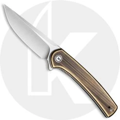 CIVIVI Knives CIVIVI Mini Asticus Knife C19026B-2 - Satin Drop Point - Black Hand Rubbed Brass - Liner Lock Flipper Folder