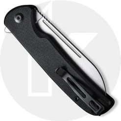 CIVIVI Knives CIVIVI Chevalier C20022-1 - Stonewash 14C28N - Black G10 - Button Lock Flipper Folder -knifecenter shop C20022 1 Chevalier CLOSED BACK