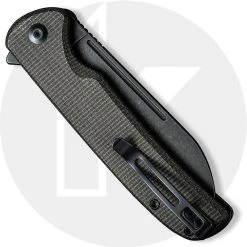 CIVIVI Knives CIVIVI Chevalier C20022-2 - Black Stonewash 14C28N - Dark Green Micarta - Button Lock Flipper Folder 7 CIVIVI Knives CIVIVI Chevalier C20022-2 - Black Stonewash 14C28N - Dark Green Micarta - Button Lock Flipper Folder -knifecenter shop C20022 2 Chevalier CLOSED BACK