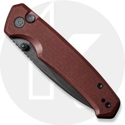 CIVIVI Knives CIVIVI Altus C20076-2 - Black Stonewash Nitro-V - Burgundy G10 - Button Lock Folder -knifecenter shop C20076 2 Altus CLOSED FRONT