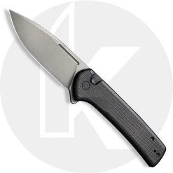 CIVIVI Knives CIVIVI Conspirator C21006-1 - Gray Stonewash Nitro-V - Black Micarta - Button Lock Flipper Folder