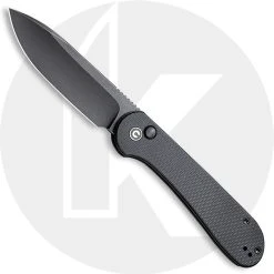 CIVIVI Knives CIVIVI Button Lock Elementum C2103A - Black Stonewash 14C28N - Black G10 - Manual Action - Button Lock Folder