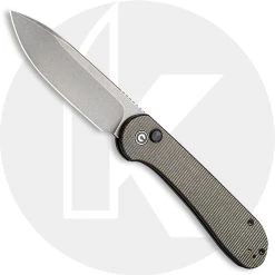 CIVIVI Knives CIVIVI Button Lock Elementum C2103C - Gray Stonewash 14C28N - Dark Green Micarta - Manual Action - Button Lock Folder
