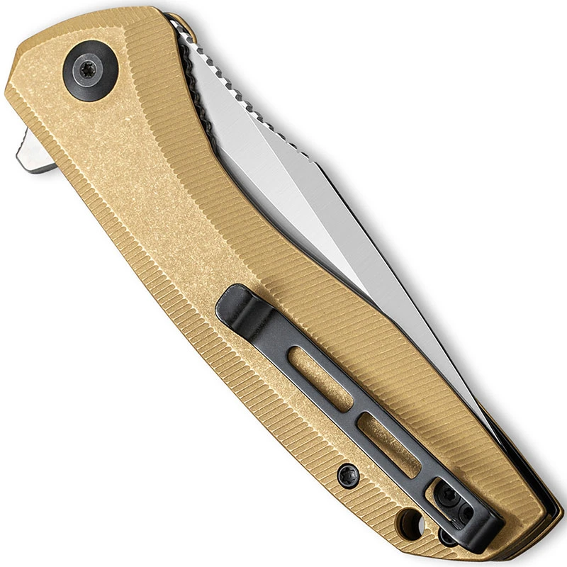 CIVIVI Knives CIVIVI Baklash Knife C801J - Satin 154CM Drop Point - Stonewash Brass - Liner Lock Flipper Folder 5 CIVIVI Knives CIVIVI Baklash Knife C801J - Satin 154CM Drop Point - Stonewash Brass - Liner Lock Flipper Folder - Image 3