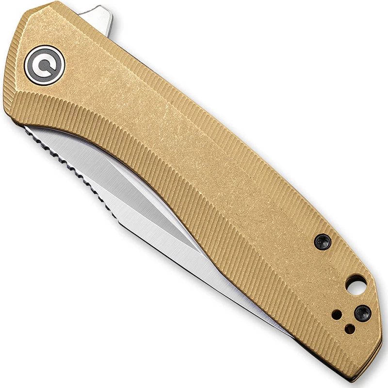 CIVIVI Knives CIVIVI Baklash Knife C801J - Satin 154CM Drop Point - Stonewash Brass - Liner Lock Flipper Folder 4 CIVIVI Knives CIVIVI Baklash Knife C801J - Satin 154CM Drop Point - Stonewash Brass - Liner Lock Flipper Folder - Image 2