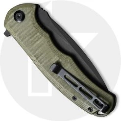 CIVIVI Knives CIVIVI Praxis Knife C803F - Value Price EDC - Black Stonewash Drop Point - OD Green G10 - Liner Lock Flipper Folder -knifecenter shop C803F CLOSED BACK