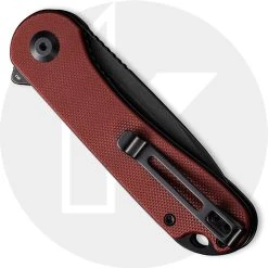 CIVIVI Knives CIVIVI Elementum Knife C907A-1 - Black Stonewash D2 Drop Point - Burgundy G10 - Liner Lock Flipper Folder -knifecenter shop C907A 1 Elementum CLOSED BACK