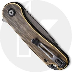 CIVIVI Knives CIVIVI Elementum C907T-A - Black Stonewash D2 Tanto - Black Hand Rubbed Brass - Liner Lock - Flipper Folder -knifecenter shop C907T A ElementumTanto CLOSED BACK