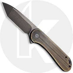 CIVIVI Knives CIVIVI Elementum C907T-A - Black Stonewash D2 Tanto - Black Hand Rubbed Brass - Liner Lock - Flipper Folder