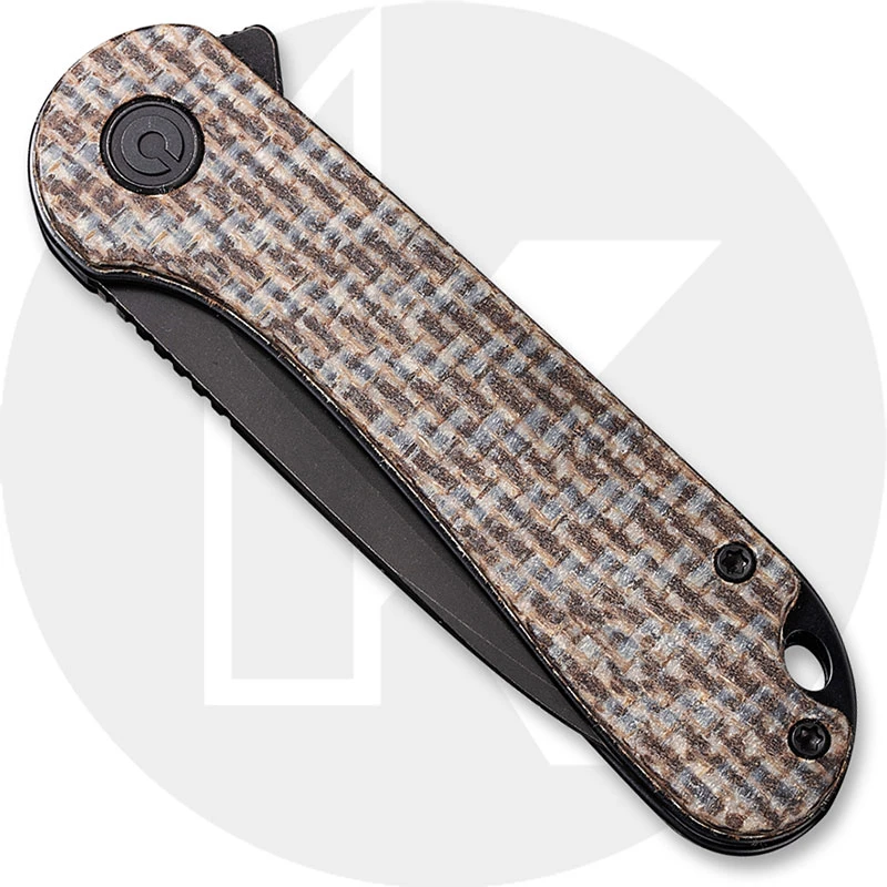 CIVIVI Knives CIVIVI Elementum C907T-D - Black Stonewash D2 Tanto - Brown Matrix Micarta - Liner Lock - Flipper Folder 4 CIVIVI Knives CIVIVI Elementum C907T-D - Black Stonewash D2 Tanto - Brown Matrix Micarta - Liner Lock - Flipper Folder - Image 2