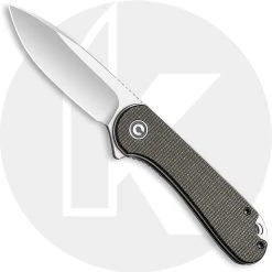 CIVIVI Knives CIVIVI Elementum Knife C907T - Satin D2 Drop Point - Dark Green Micarta - Liner Lock Flipper Folder