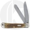 Case Knives Case Trapper Knife 00807 - Pocket Worn Green Bone - 6254SS- Discontinued - BNIB -knifecenter shop CA 0807 FRONT