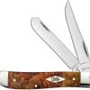 Case Knives Case Mini Trapper Knife 11545 Autumn Maple Burl 7207SS