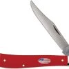 Case Knives Case Slimline Trapper Knife 13459 Smooth Red Synthetic 41048SS -knifecenter shop CA 13459