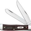 Case Knives Case Trapper Knife 13620 Rustic Red Richlite 10254SS -knifecenter shop CA 13620