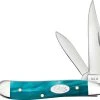 Case Knives Case Peanut Knife 18586 Aqua Kirinite SparXX 10220SS -knifecenter shop CA 18586