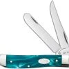 Case Knives Case Mini Trapper Knife 18587 Aqua Kirinite SparXX 10207SS