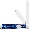 Case Knives Case Small Swell Center Jack Knife 23444 - Blue Pearl Kirinite - 10225 1 / 2SS -knifecenter shop CA 23444