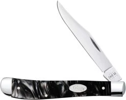 Case Knives Case Slimline Trapper Knife 23677 Black Pearl Kirinite 101048SS