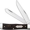 Case Knives Case Trapper Knife 25570 Black Sycamore Wood 7254SS