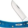 Case Knives Case Sod Buster Jr Knife 25590 Caribbean Blue Bone 6137SS