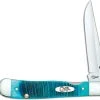 Case Knives Case Kickstart TrapperLock Knife 25594 Caribbean Blue Bone Assisted Open 6154ACSS