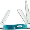 Case Knives Case Medium Stockman Knife 25597 Caribbean Blue Bone 6318SS -knifecenter shop CA 25597