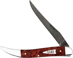 Case Knives Case Medium Texas Toothpick Knife 27816 Maple Burl Damascus CV 710094DAM