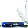 Case Knives: Case Peanut Knife, Navy Blue Bone Handle, CA-2802 -knifecenter shop CA 2802