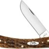 Case Knives Case Sod Buster Jr Knife 30092 Amber Bone CV 6137CV