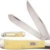 Case Knives Case Trapper With Clip 30114 Smooth Yellow Synthetic CV 3254CCV -knifecenter shop CA 30114