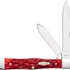 Case Knives Case Small Swell Center Jack Knife 31959 - Dark Red Bone CS - 6225 1 / 2CS