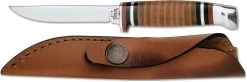 Case Knives: Case Hunting Knife, 3 1/8" Finn With Leather Handle, CA-379 -knifecenter shop CA 379