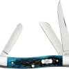 Case Knives Case Medium Stockman Knife 51851 - Pocket Worn Mediterranean Blue Bone - 6318SS -knifecenter shop CA 51851