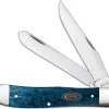 Case Knives Case Trapper Knife 52800 Smooth Mediterranean Blue Bone 6254SS -knifecenter shop CA 52800