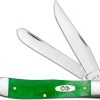 Case Knives Case Trapper Knife 52820 Smooth Brilliant Green Bone 6254SS -knifecenter shop CA 52820